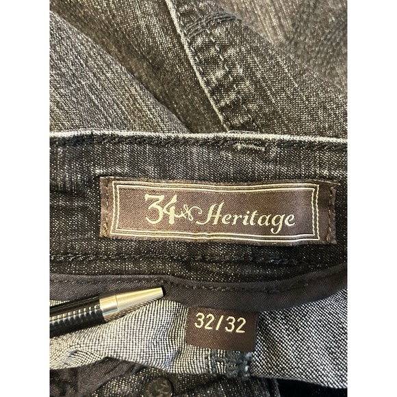 34 & Hertitage Mens Charisma Comfort Rise Classic 32x32‎ Black Denim Jeans - Picture 7 of 12